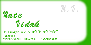 mate vidak business card